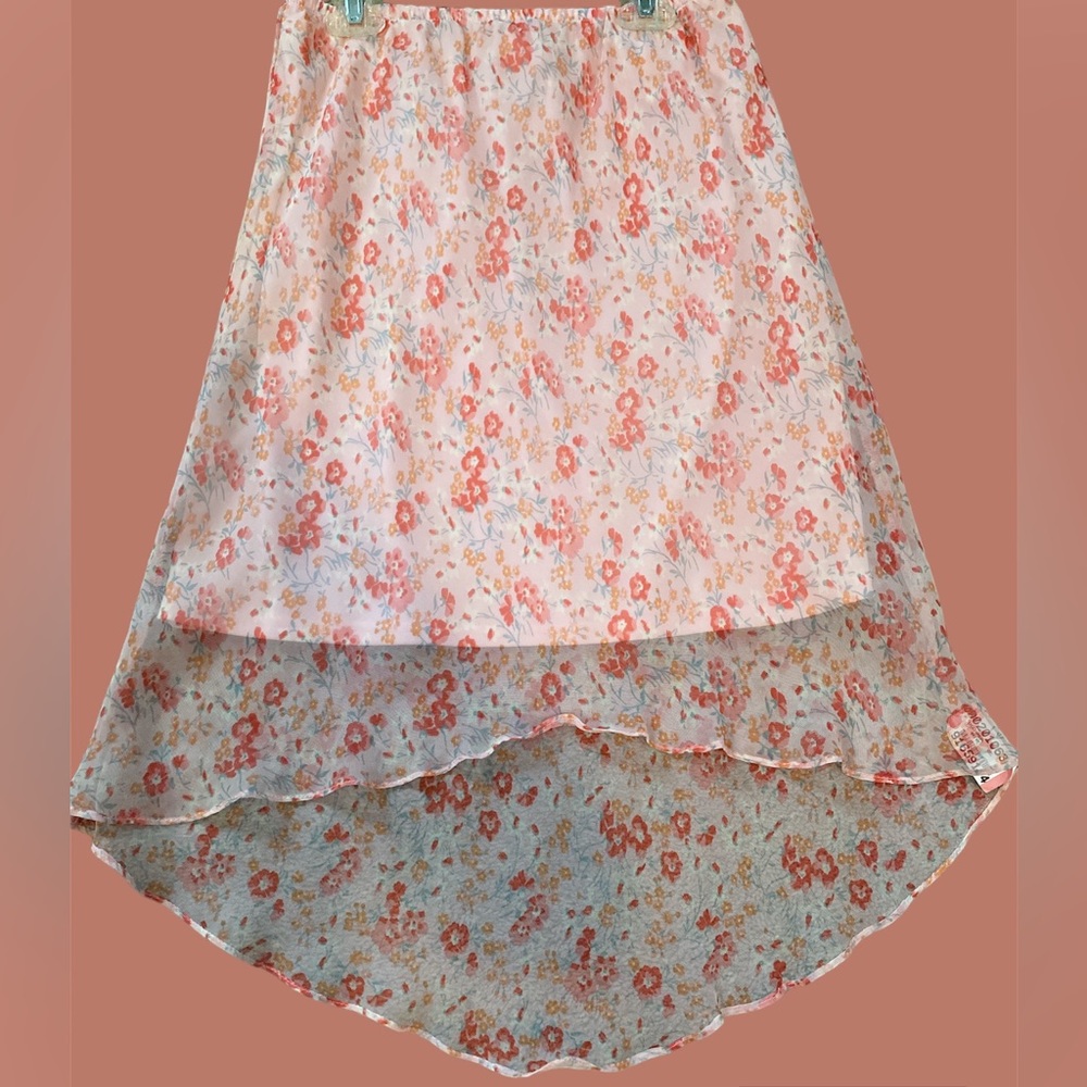 Cute Peach Flower Skirt Size 7/8